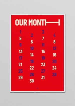 Bak Family –  Our Month Calendar - Red