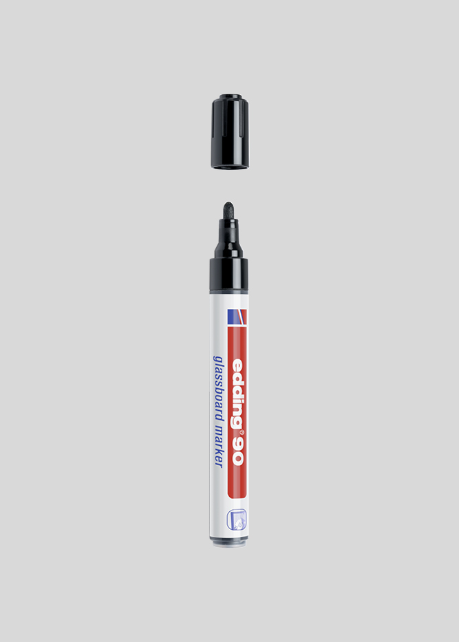 Sort glastavle tusch med 2-3 mm spids