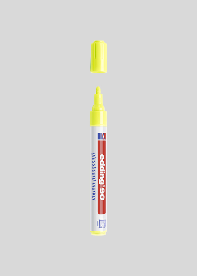 Gul glastavle tusch med 2-3 mm spids